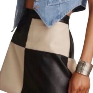 12th Tribe Harley black Colorblock Mini skirt